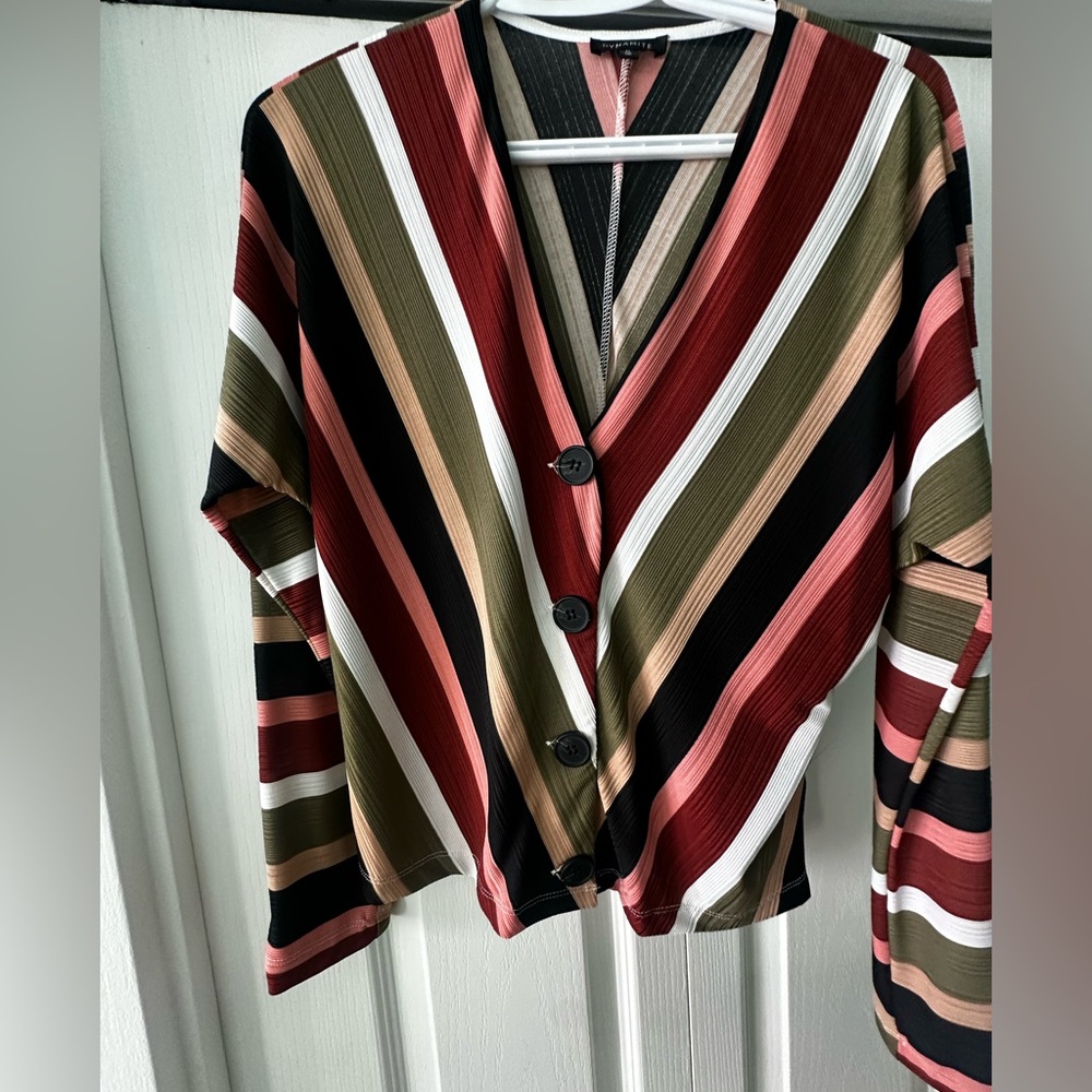 Dynamite Multicolor Striped Button-Down Top